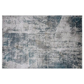 Torino Layered Brushfield Blue Grey Area Rug