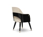 Collins with Armrest II Velvet Lacquered Dining Chair