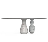 Pietra Oval Classic Estremoz Marble Dining Table