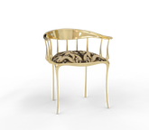 No11 Semiramide Nero Surrealist Polished Gold Dining Chair