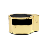 Wave Organic Curved Polished Metal Modern Nightstand