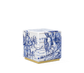 Heritage Azulejo Hand-Painted Ceramic Small Nightstand