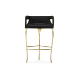 Chandra Fluid Sculptural Polished Brass Bar Stool