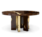 Empire Round Brass Inlay Dining Table