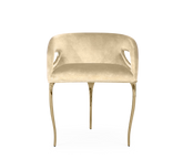 Chandra Cutout Gloss Brass Velvet Chair
