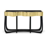 Sinuous Consoles Patina Brass Wave Entryways Cabinet Table