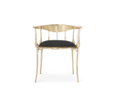 No11 Surrealist Polished Gold Cast Brass Dining Chair