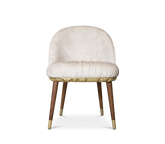 Imperfectio Hammered Brass Textured Velvet Dining Chair