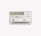 Mondrian Art Deco Mixed Material Bedside Table