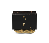 Angra Small Organic Gold Base Marble Top Nightstand