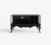 Tower Right Baroque Smoked Glass Nightstand