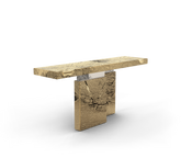 Brass Mirrored Gold Sculptural Form Cabinet Entryway