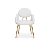 Althea Bouclé Sculptural Polished Gold Dining Chair