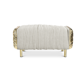 Imperfectio Hammered Brass Upholstered Ottoman