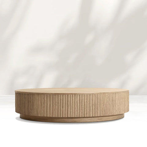 Mulho Plinth Round Wood Coffee Table Mulho Plinth Round Wood Coffee Table
