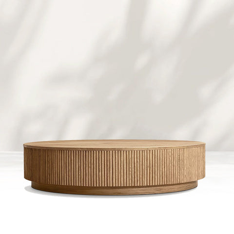 Mulho Plinth Round Wood Coffee Table Mulho Plinth Round Wood Coffee Table