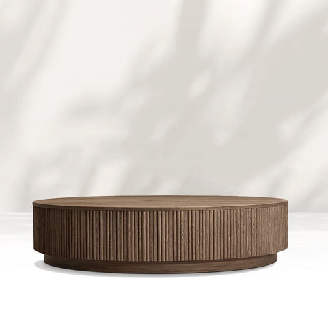 Mulho Plinth Round Wood Coffee Table Mulho Plinth Round Wood Coffee Table