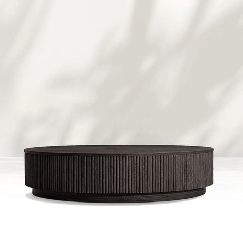 Mulho Plinth Round Wood Coffee Table Mulho Plinth Round Wood Coffee Table