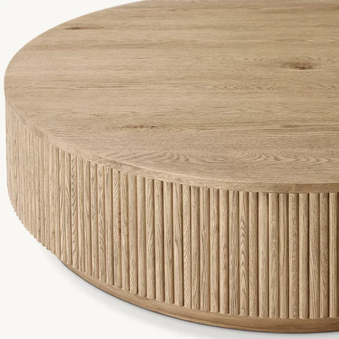 Mulho Plinth Round Wood Coffee Table Mulho Plinth Round Wood Coffee Table