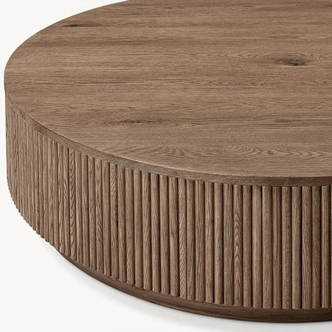 Mulho Plinth Round Wood Coffee Table Mulho Plinth Round Wood Coffee Table