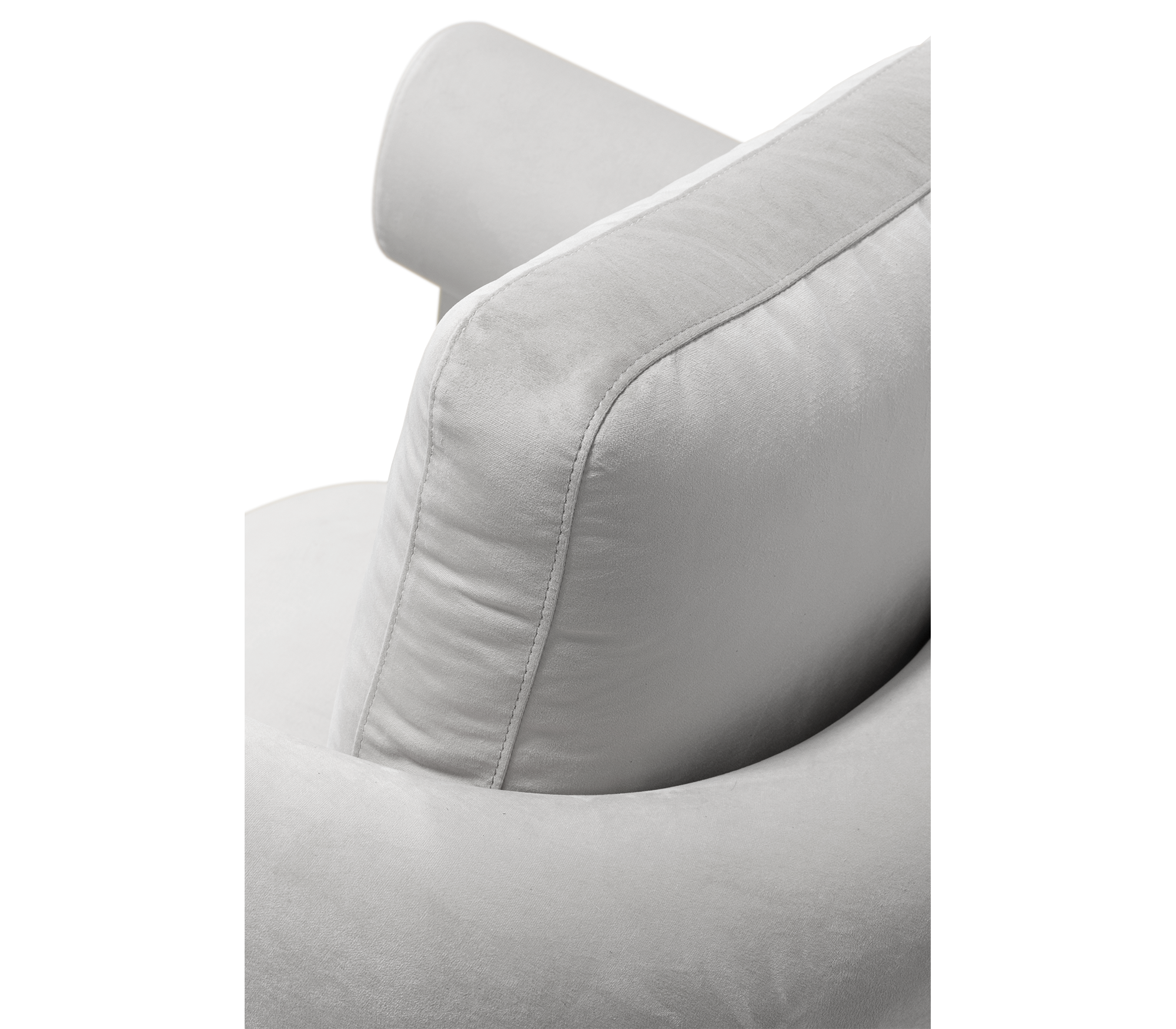 Brass Fabric Sculptural Form Armchair