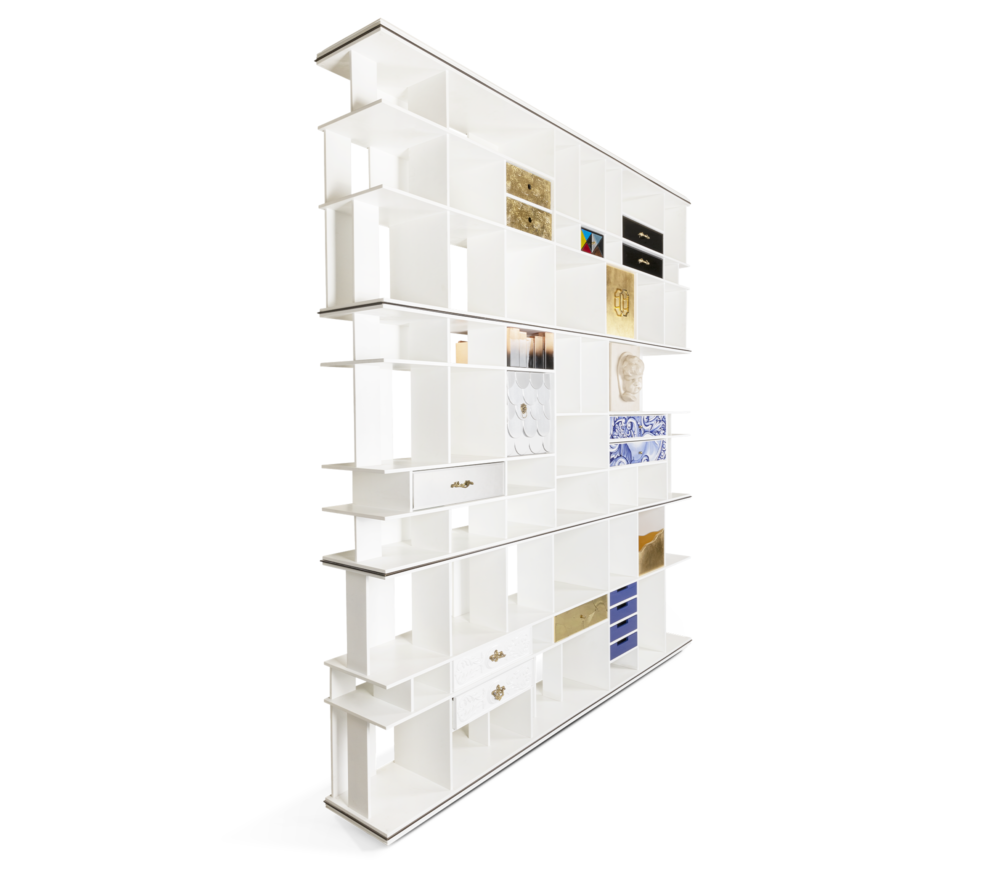 Brass Glass Hidden Storage Display Cabinet