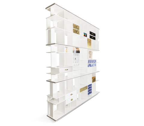 Brass Glass Hidden Storage Display Cabinet