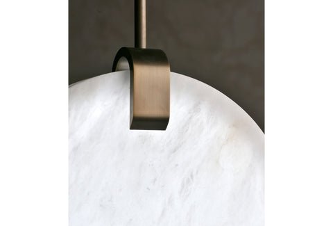 Soho Real Alabaster Disc Pendant Light, Pendant Lamp For Hallway, Staircase