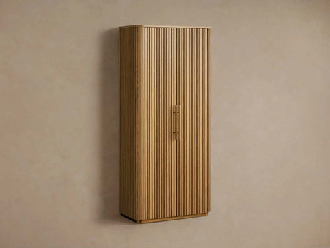 Finnley Minimalist Modern Tall Cabinet with Doors for Living Room Storage