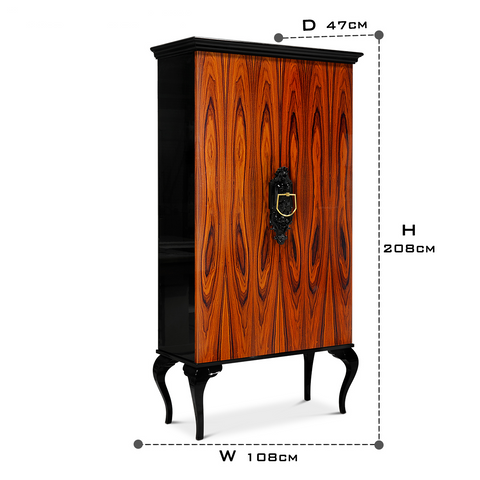 Sculptural Display Cabinet with Glass Shelves and Storage