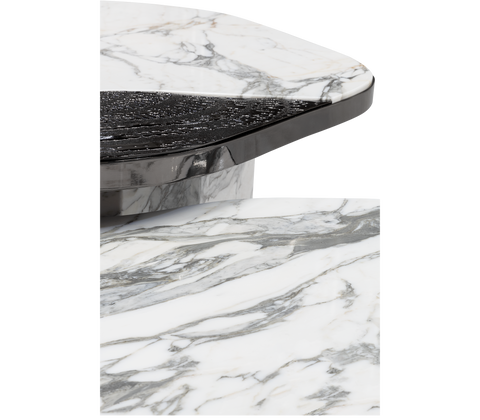 Stone Marble Black Sculptural Form Coffee Table