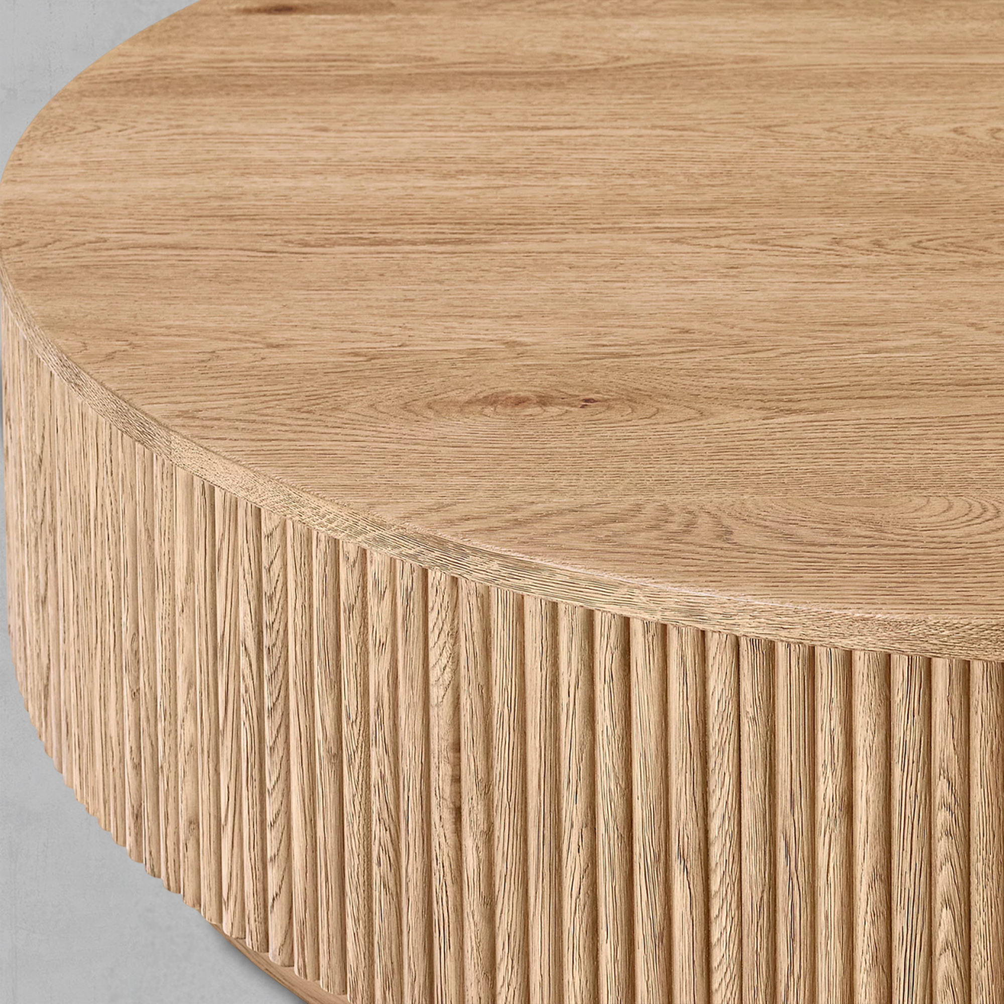 Mulho Plinth Round Wood Coffee Table