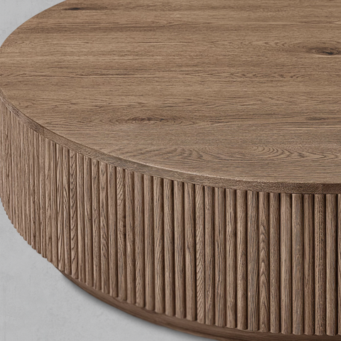 Mulho Plinth Round Wood Coffee Table