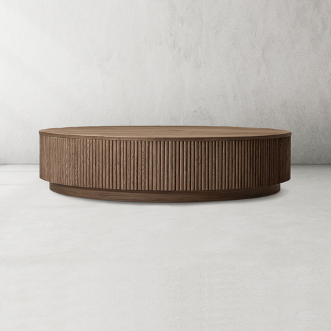 Mulho Plinth Round Wood Coffee Table