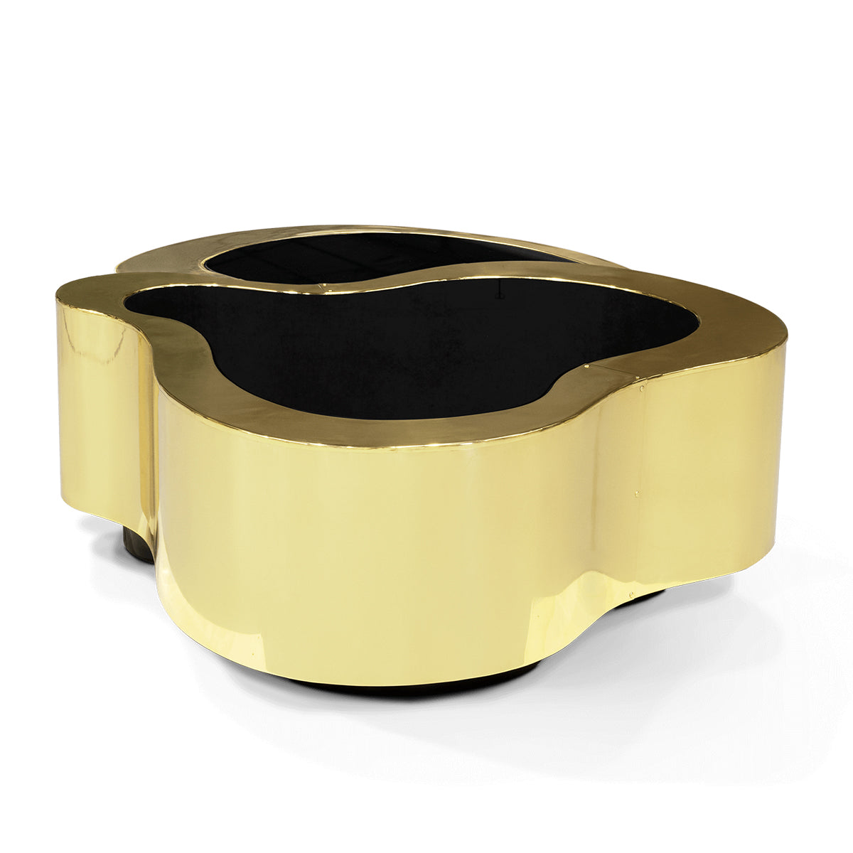 Brass Sculptural Form Coffee Table Living Room