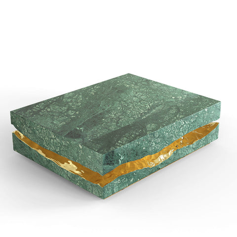 Brass Stone White Sculptural Form Coffee Table