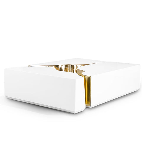 Brass Glass Sculptural Form Coffee Table Living Room