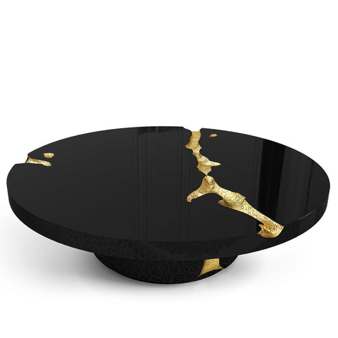 Brass Glass Gold Sculptural Form Coffee Table