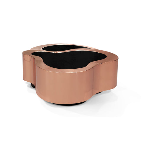 Brass Sculptural Form Coffee Table Living Room