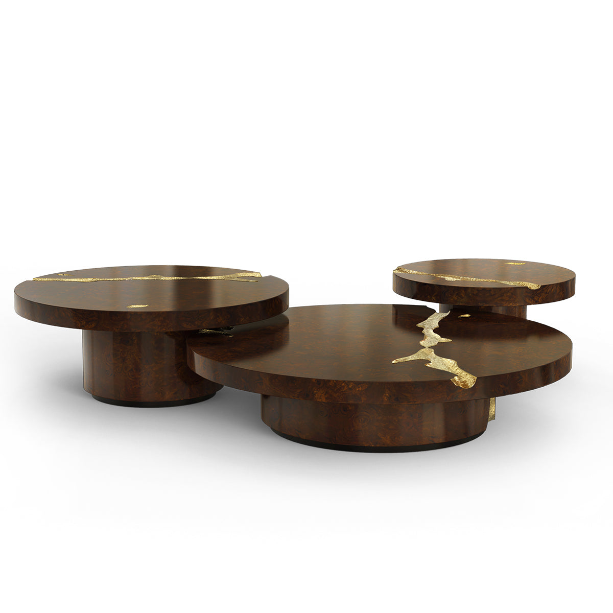 Brass Glass Gold Sculptural Form Coffee Table
