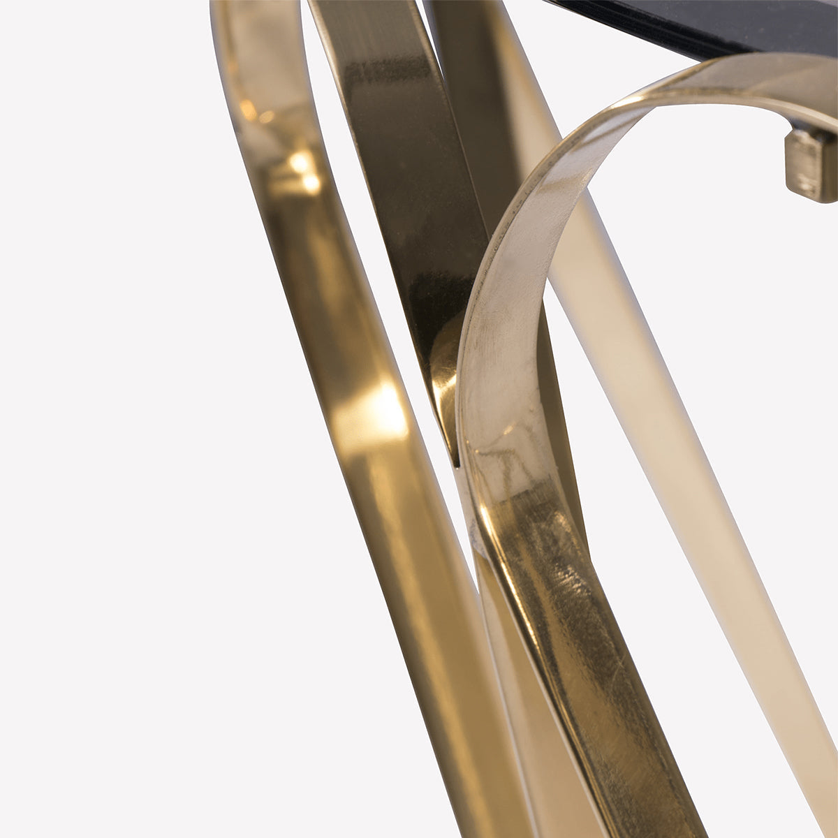 Brass Glass Sculptural Form Coffee Table