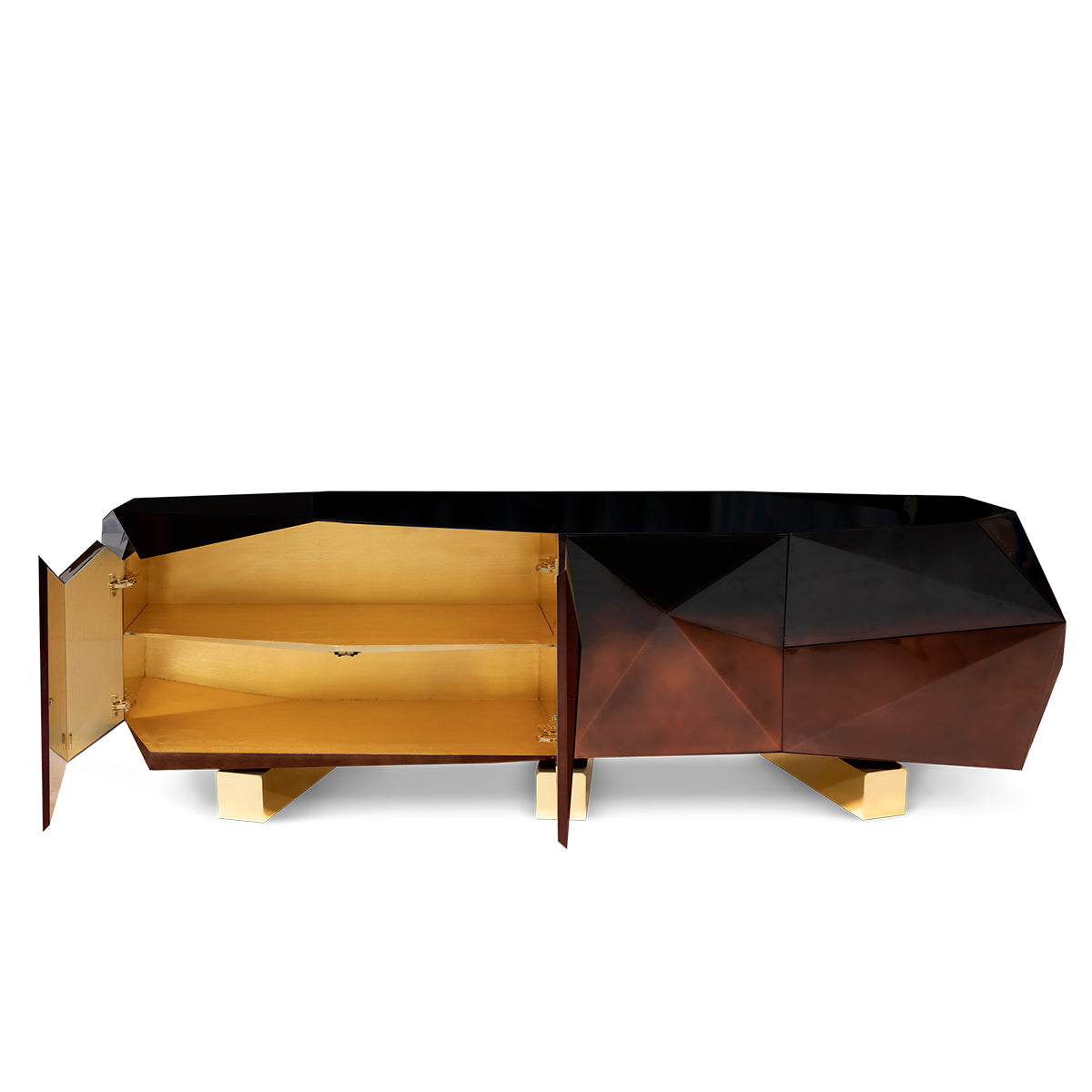 Hidden Storage Faceted Design Sideboard