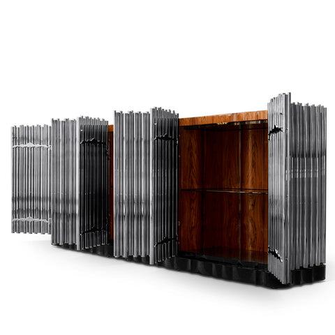 Brass Hidden Storage Sculptural Form Sideboard