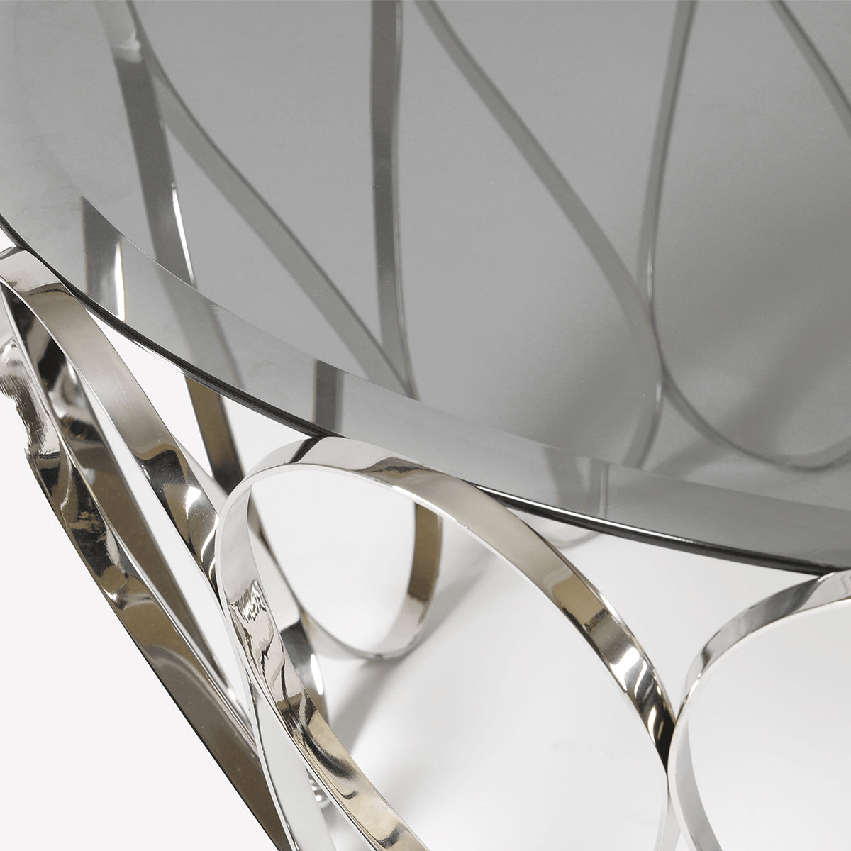 Brass Glass Sculptural Form Coffee Table