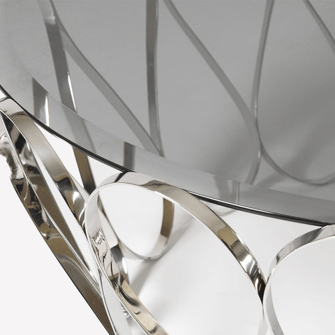 Brass Glass Sculptural Form Coffee Table