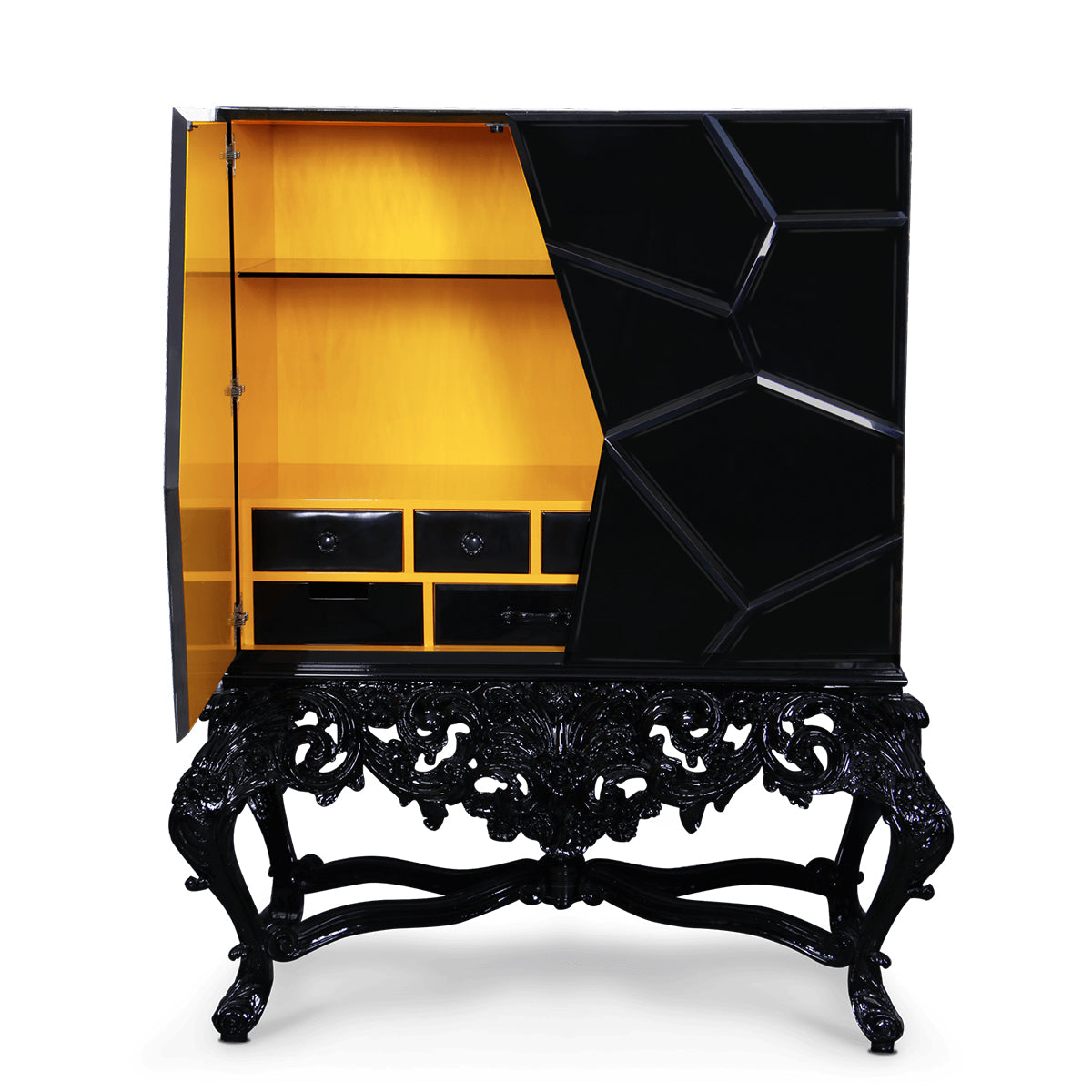 Glass White Display Cabinet for Living Room