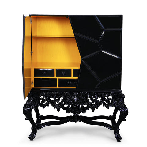Glass White Display Cabinet for Living Room