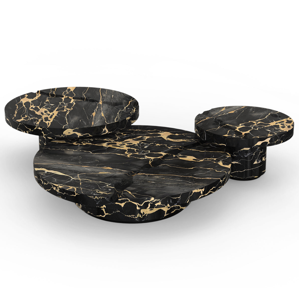 Brass Glass Gold Sculptural Form Coffee Table