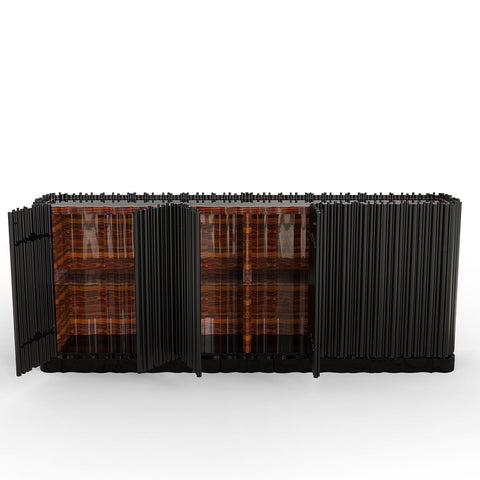Brass Hidden Storage Sculptural Form Sideboard
