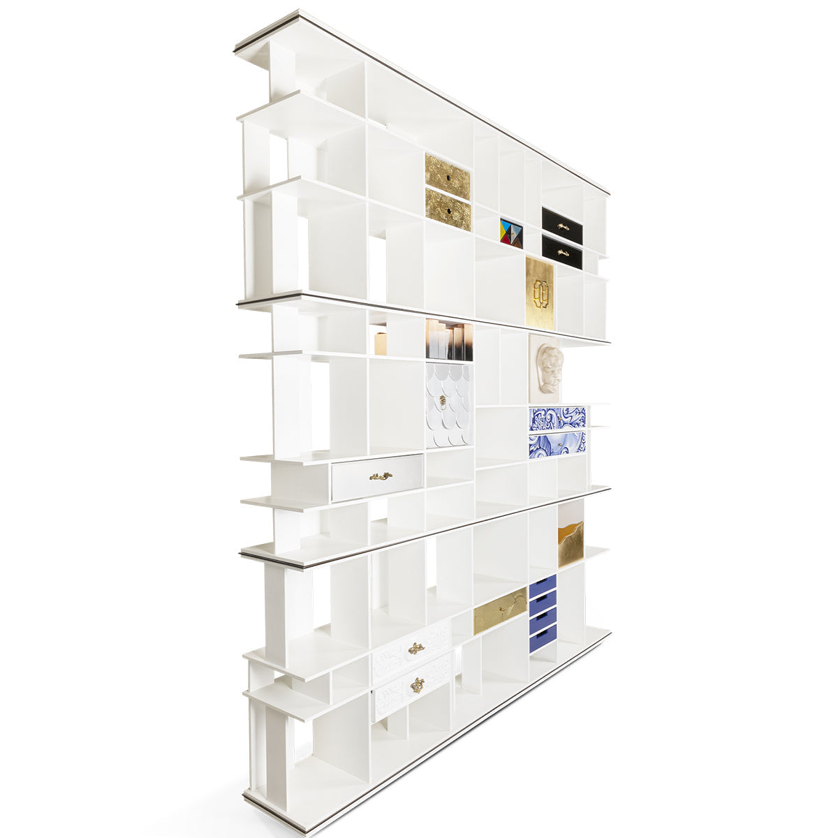 Brass Glass Hidden Storage Display Cabinet